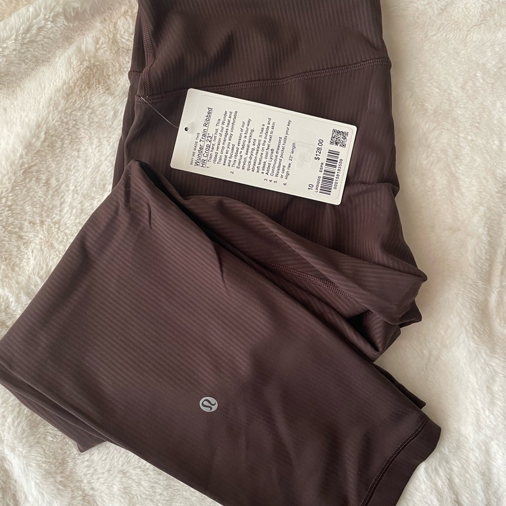 Lululemon wonder train Brown ribbed Leggings
